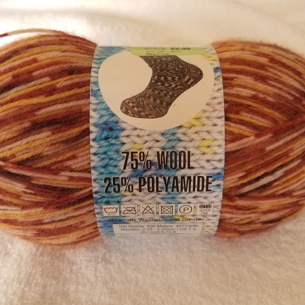 1 Skein Marathon Sock Yarn by Wisdom Yarns